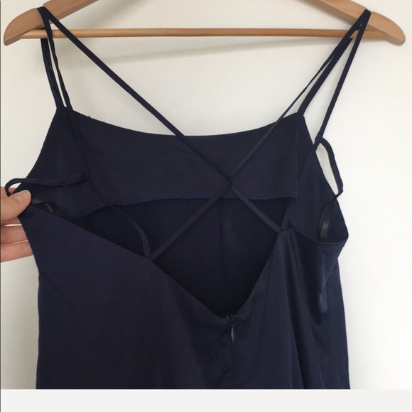 Satin slip-like midnight blue dress - Picture 3 of 6